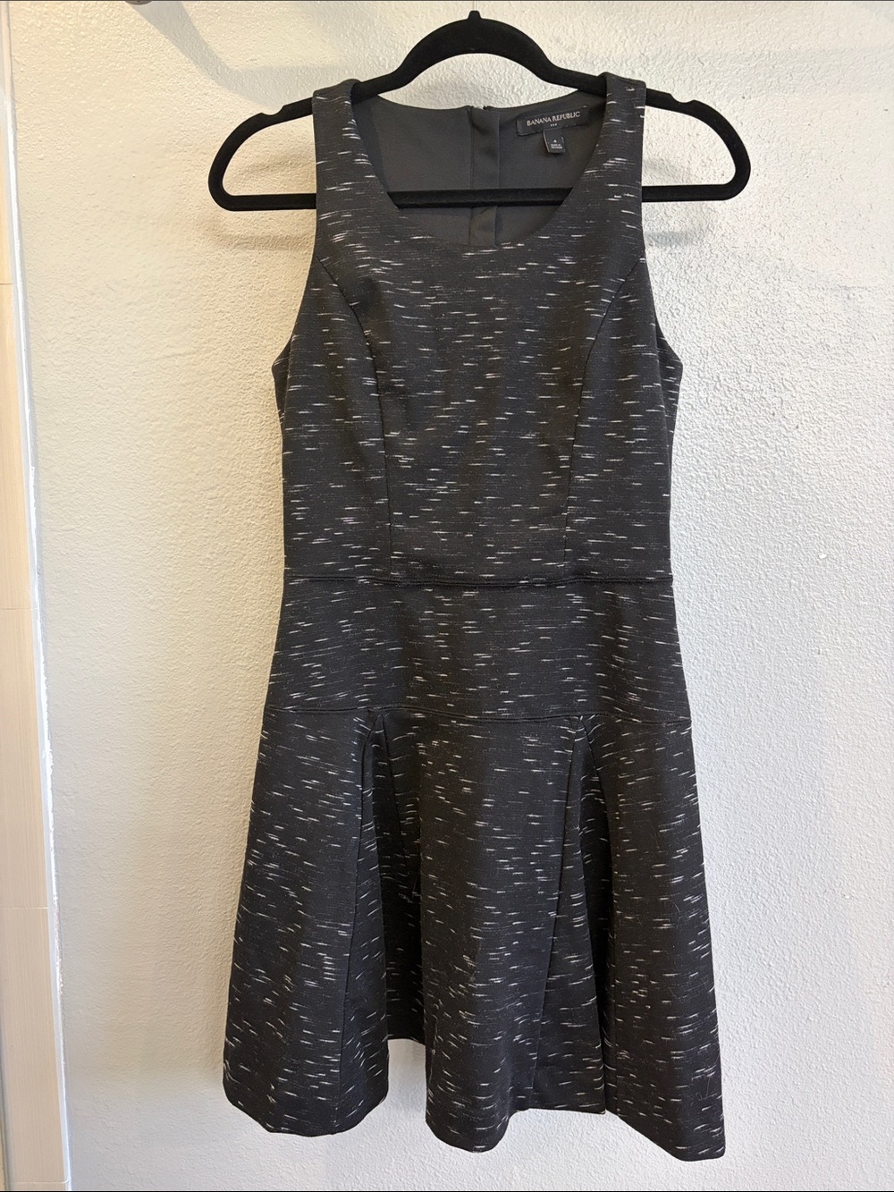Banana Republic black and white Fit & Flare Dress